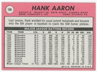1969 Topps Hank Aaron #100